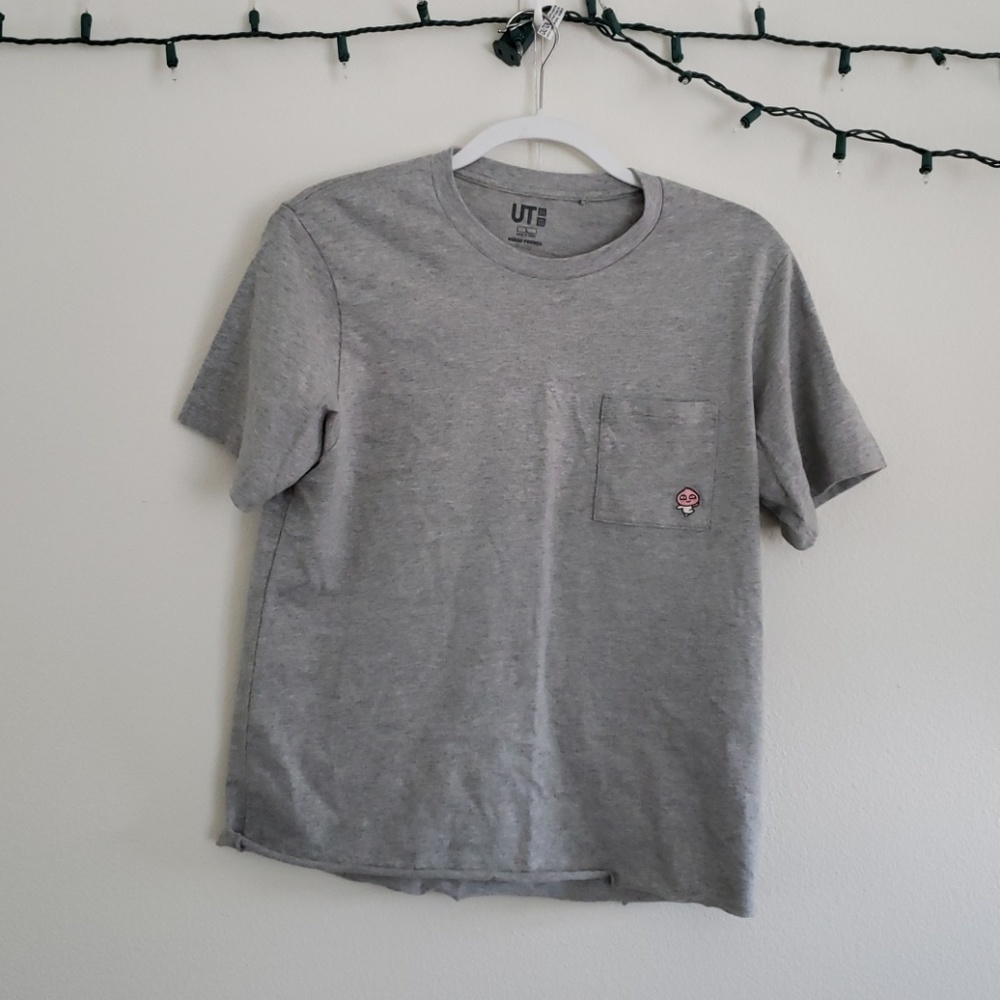 Grey kakao friends Apeach pocket tee